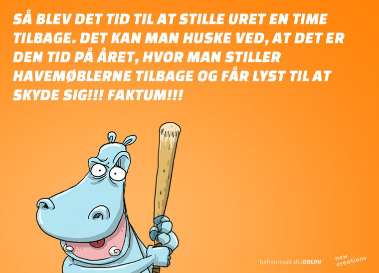 Vintertid, nej tak!!!