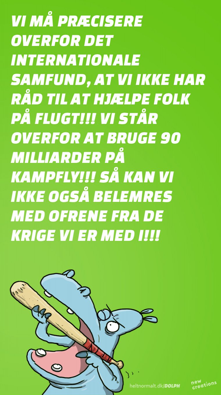 Brug pengene på dejlige kampfly - ikke flygtninge!