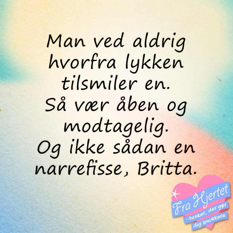 Når lykken tilsmiler en