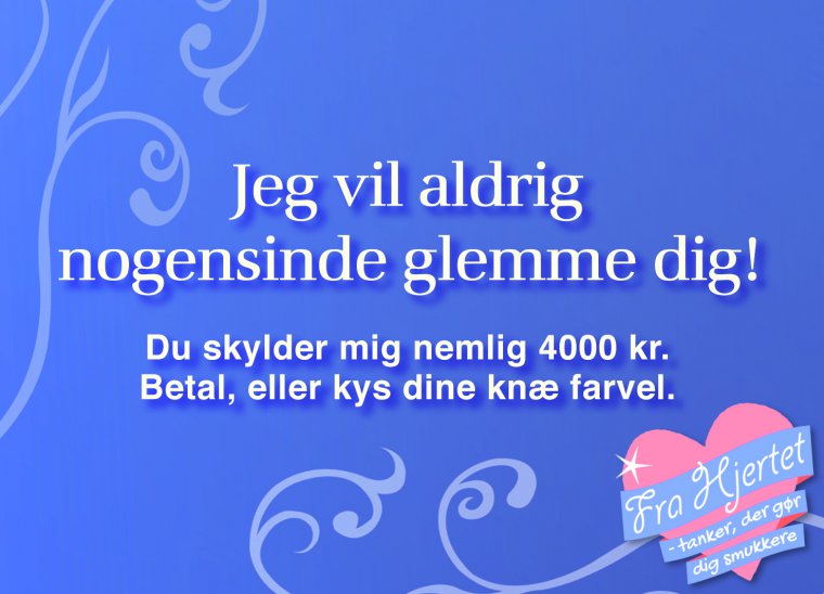 Jeg glemmer dig aldrig