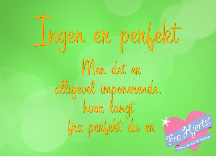 Ingen er perfekt