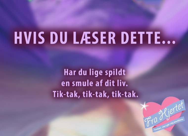 Hvis du læser dette ...