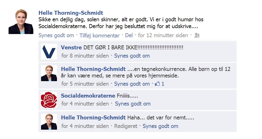 Vi erfarer at der bliver udskrevet.....