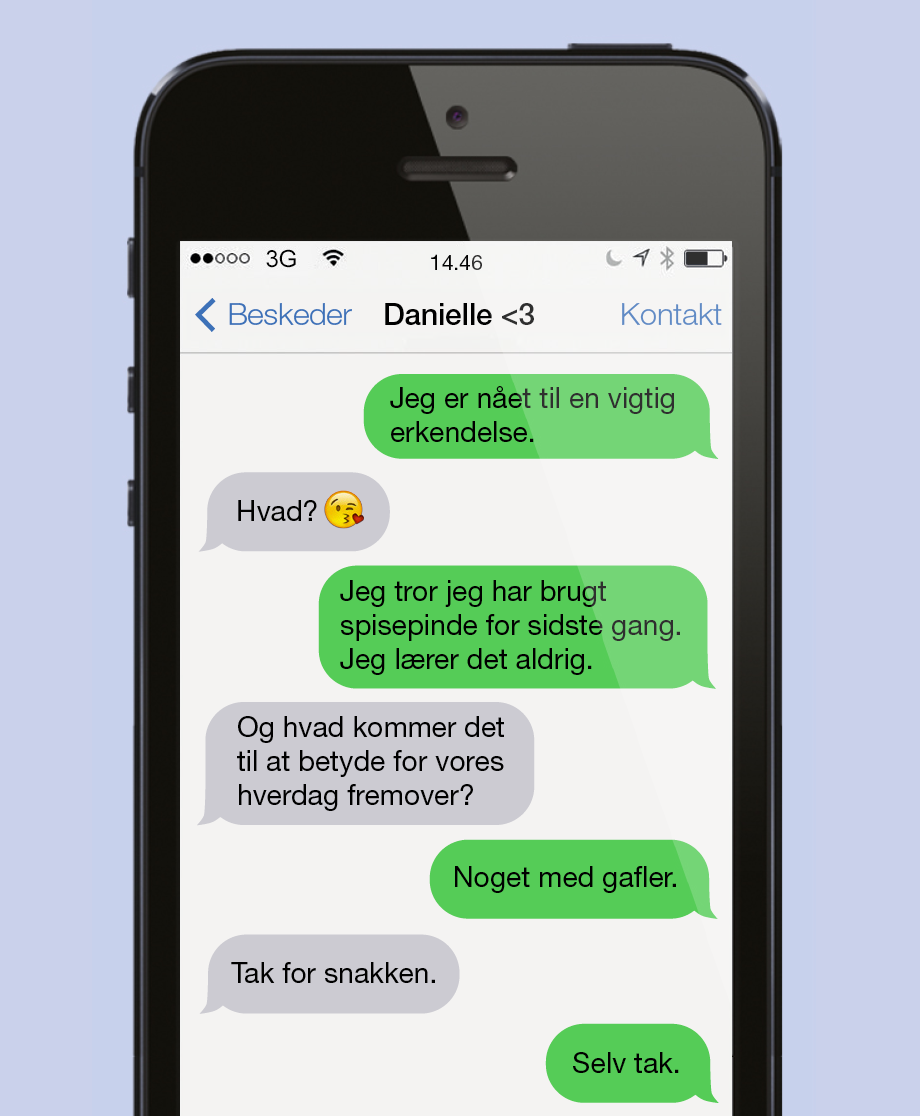 Færdig med spisepinde