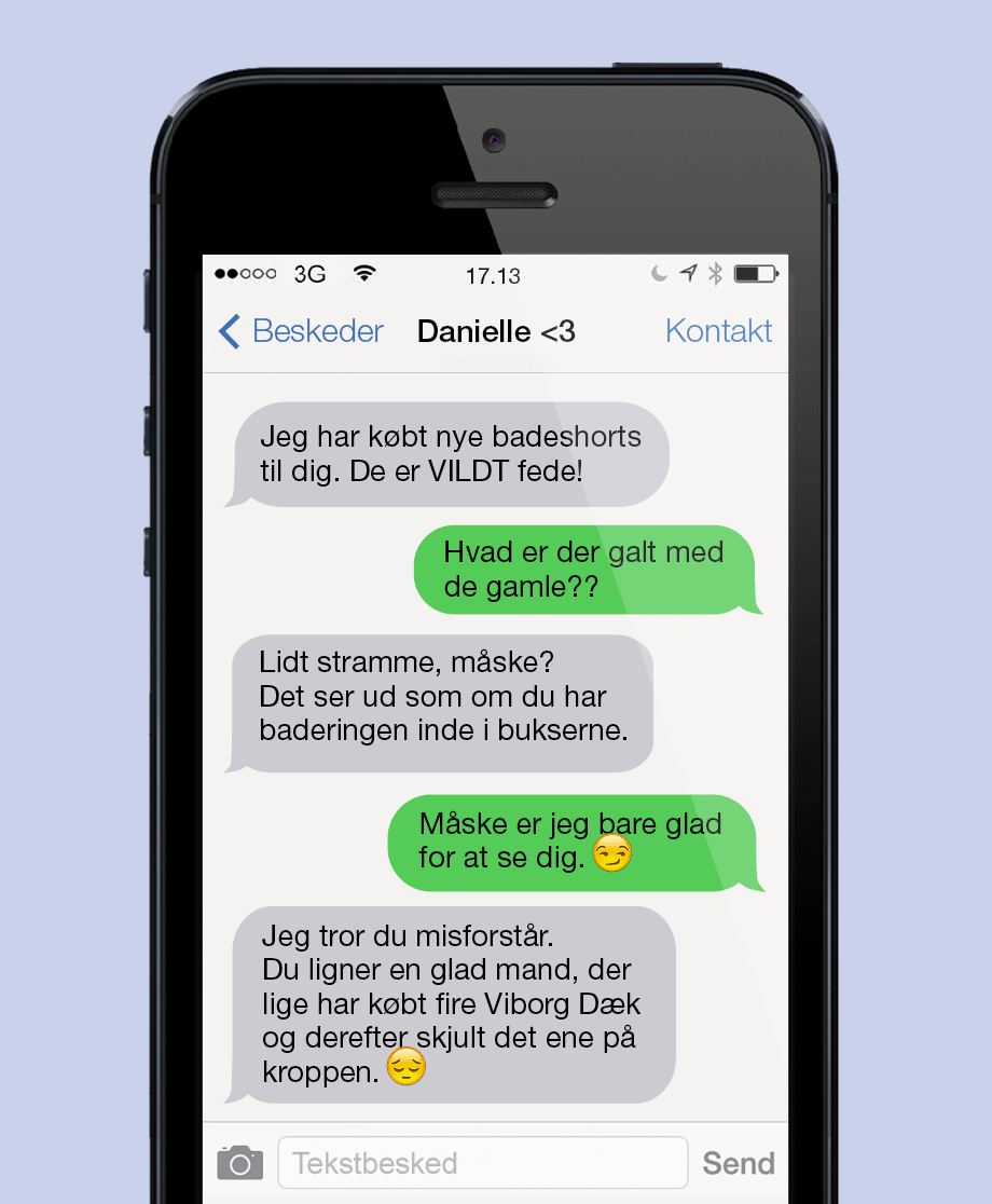 De lidt for stramme badeshorts