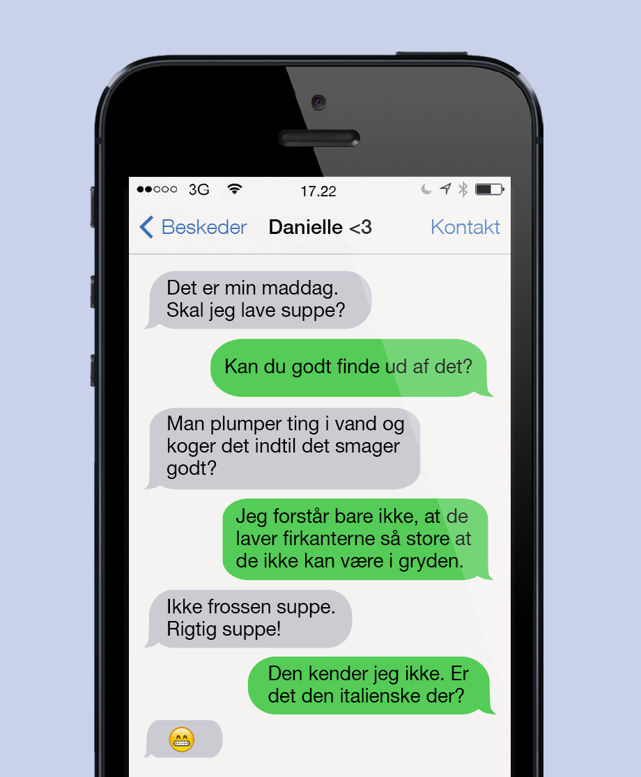 De firkantede stykke suppe