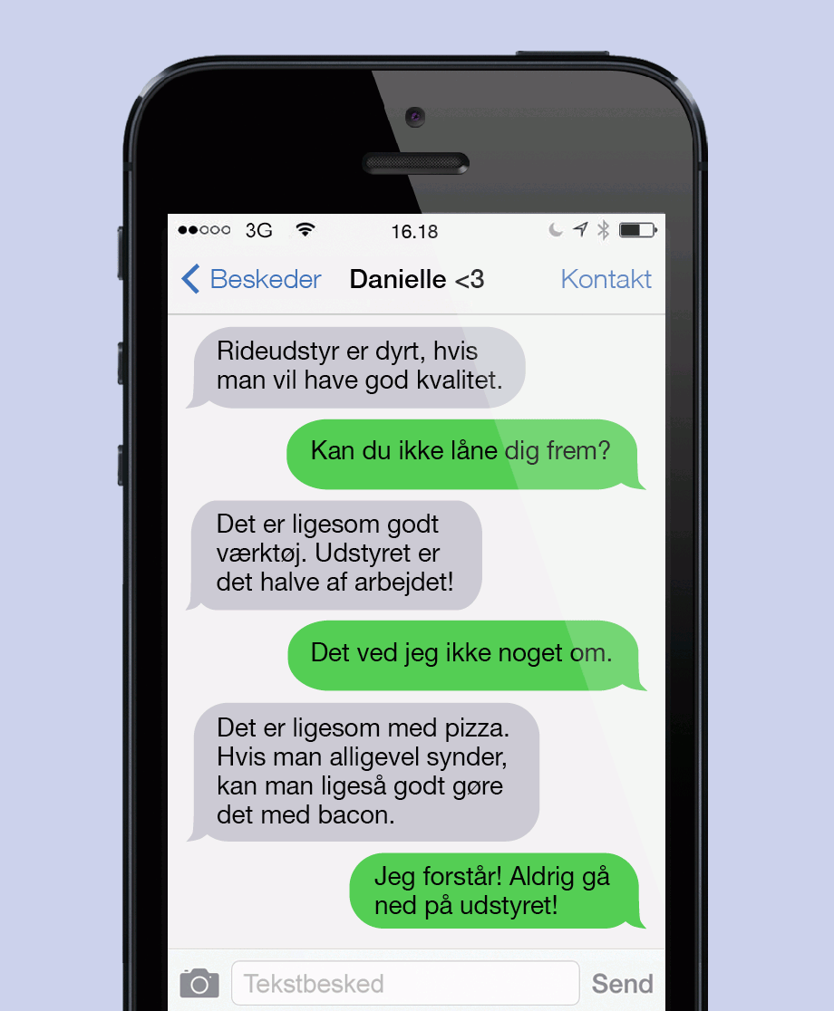 Aldrig gå ned på udstyret