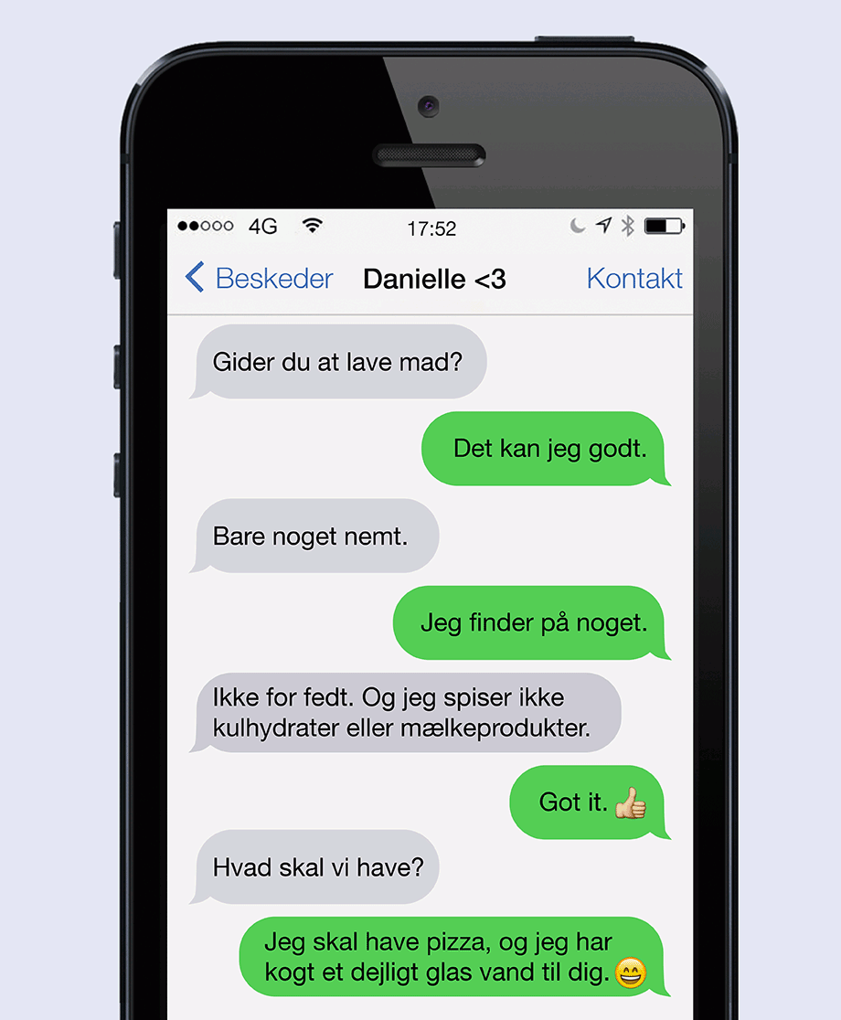 Spiser ikke kulhydrater eller mælkeprodukter ...