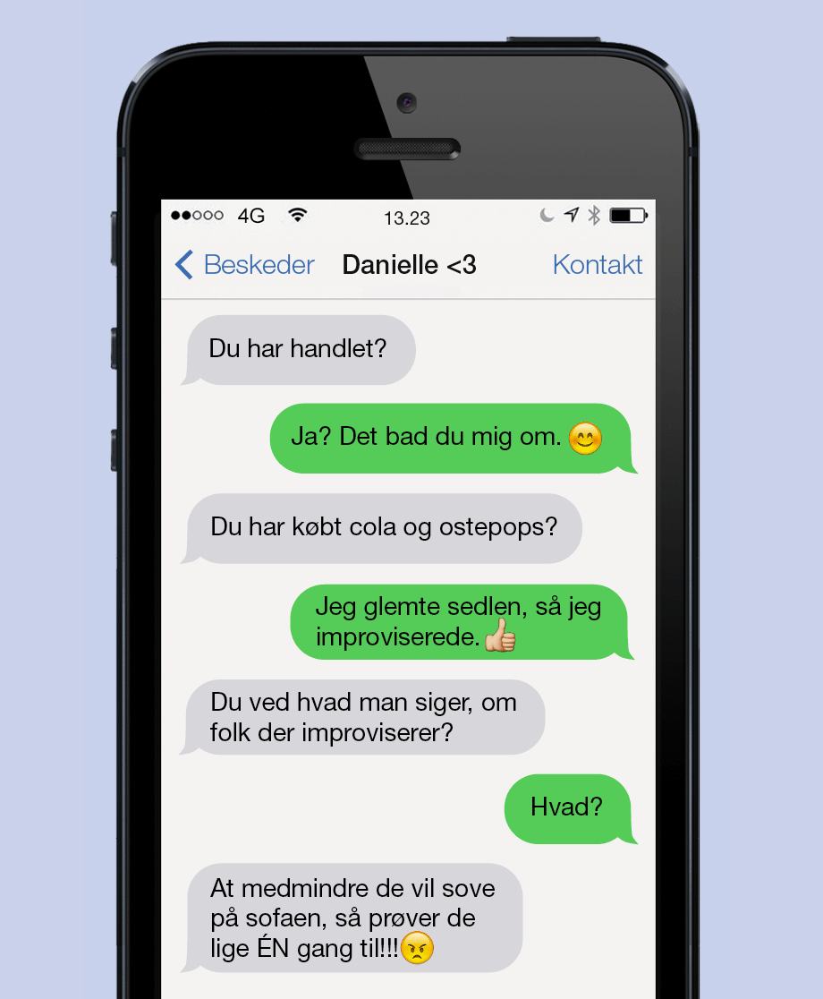 En improviseret indkøbsseddel