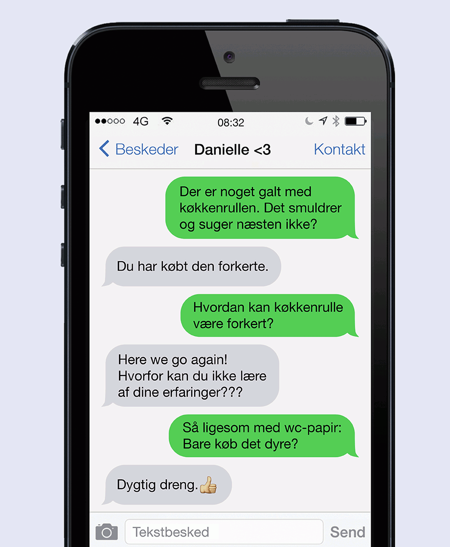 Køkkenrullen smuldrer