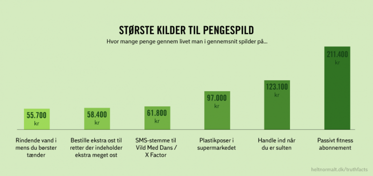 Største kilder til pengespild