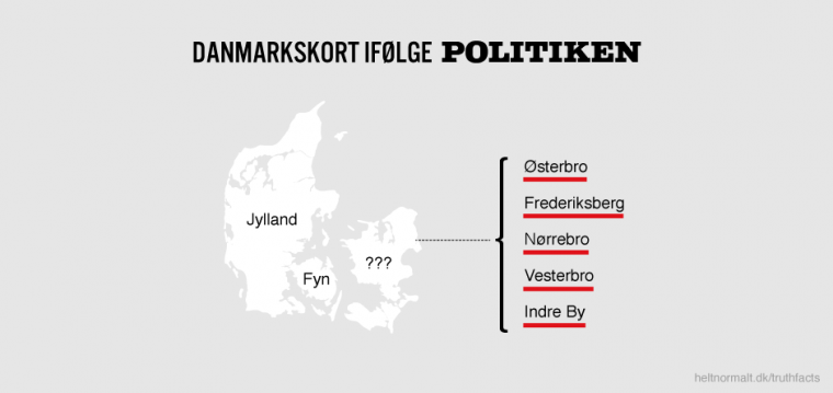 Danmarkskort ifølge Politiken
