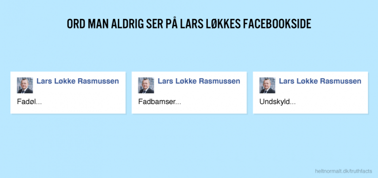 Ord man aldrig ser på Lars Løkkes Facebookside