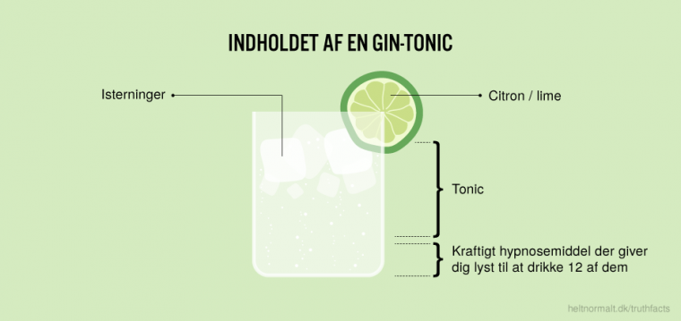 Indholdet af en gin-tonic
