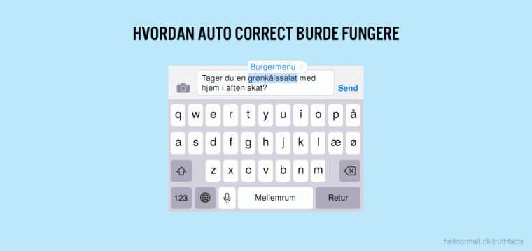 Hvordan auto correct burde fungere