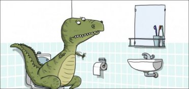 Dinosaur på skideren