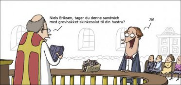 Gift med en sandwich