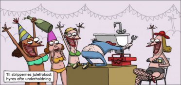 I mellemtiden ved strippernes julefrokost