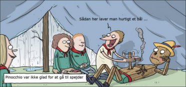 Pinocchio var ikke glad for at gå til spejder
