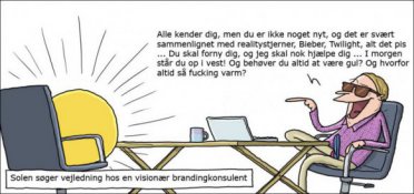 Solen søger vejledning hos en brandingkonsulent