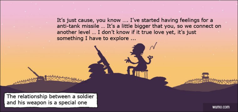 A soldier and his weapon