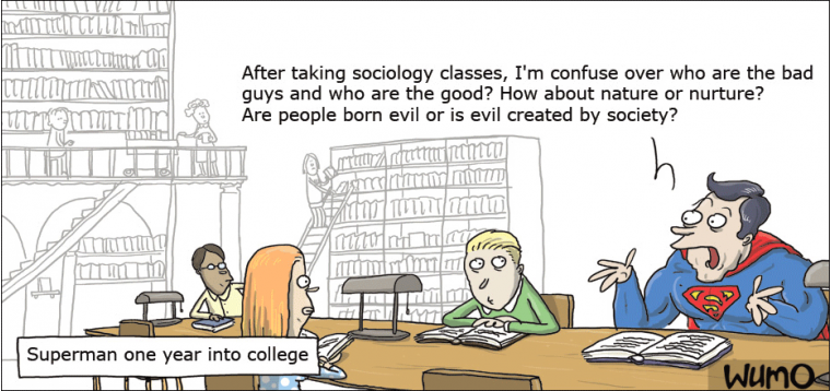 Superman one year into college
