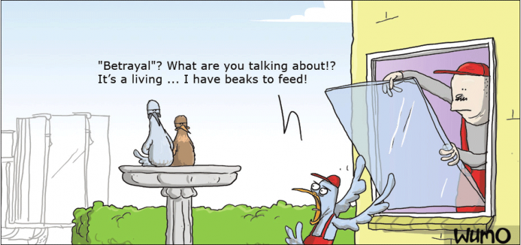 Bird turned glazier
