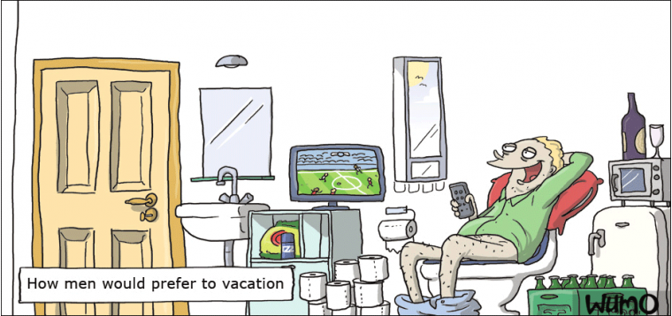How men would prefer to vacation