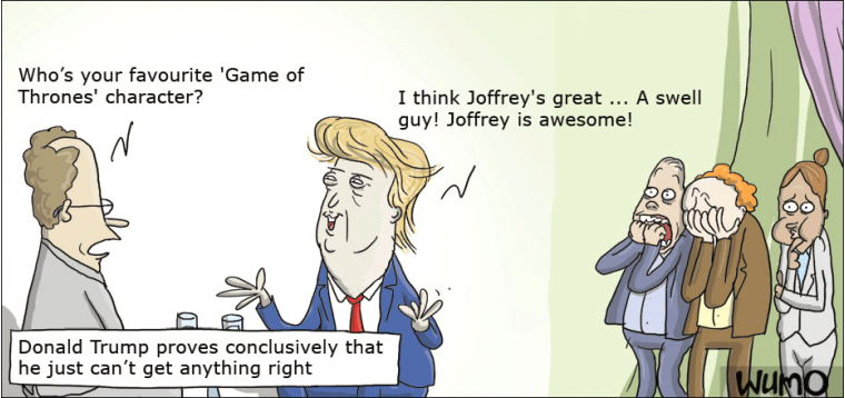 Who's your favourite 'Game of Thrones' character, Donald?