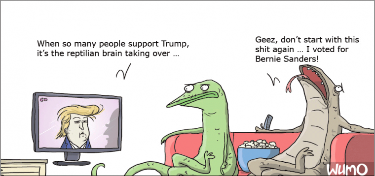 The reptilian brain voted Bernie