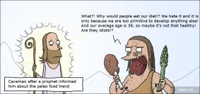 Caveman on his paleo diet