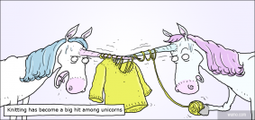 Unicorns love knitting