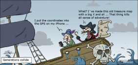 Generations colliding on a pirate ship