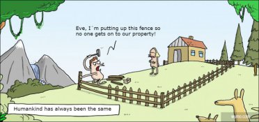 Adam is putting up a fence