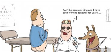 Doctor and his guide dog