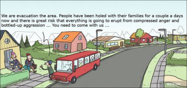 Evacuating the area