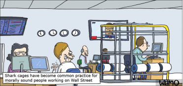 Shark cages on Wall Street