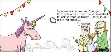Unicorn at a children's birthday